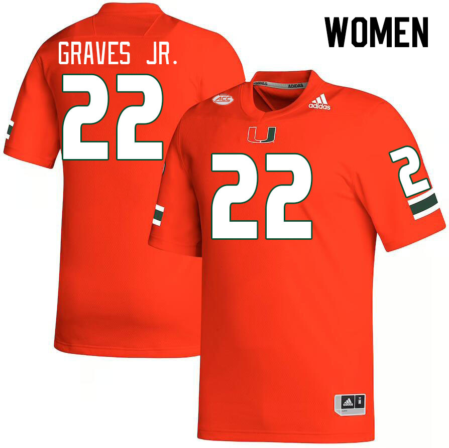 Women #22 Chris Graves Jr. Miami Hurricanes College Football Jerseys Stitched-Orange